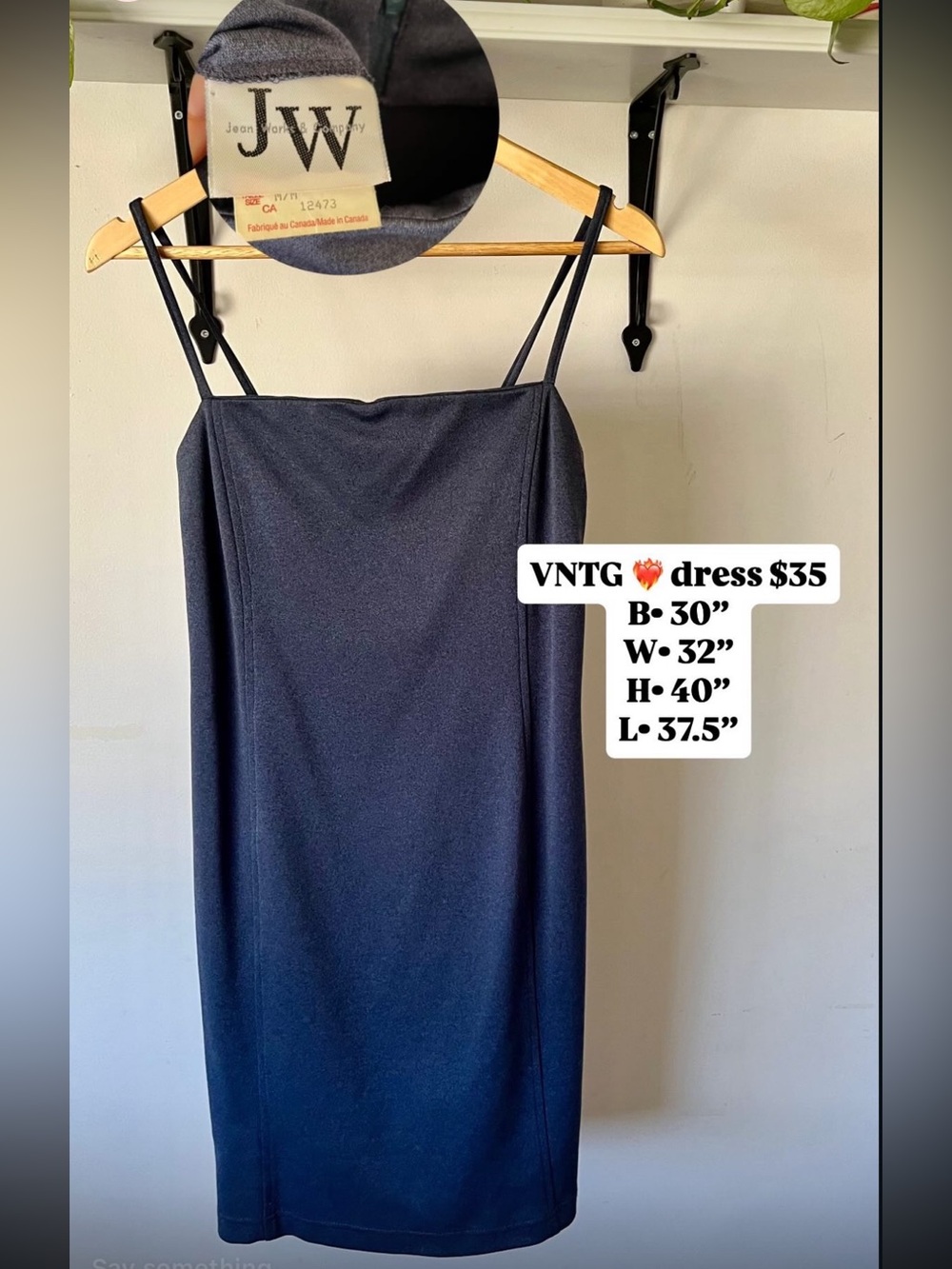 Classic Navy Slip Dress with Spaghetti Straps